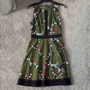 Guess Floral Sleeveless Dress with Lace Trim